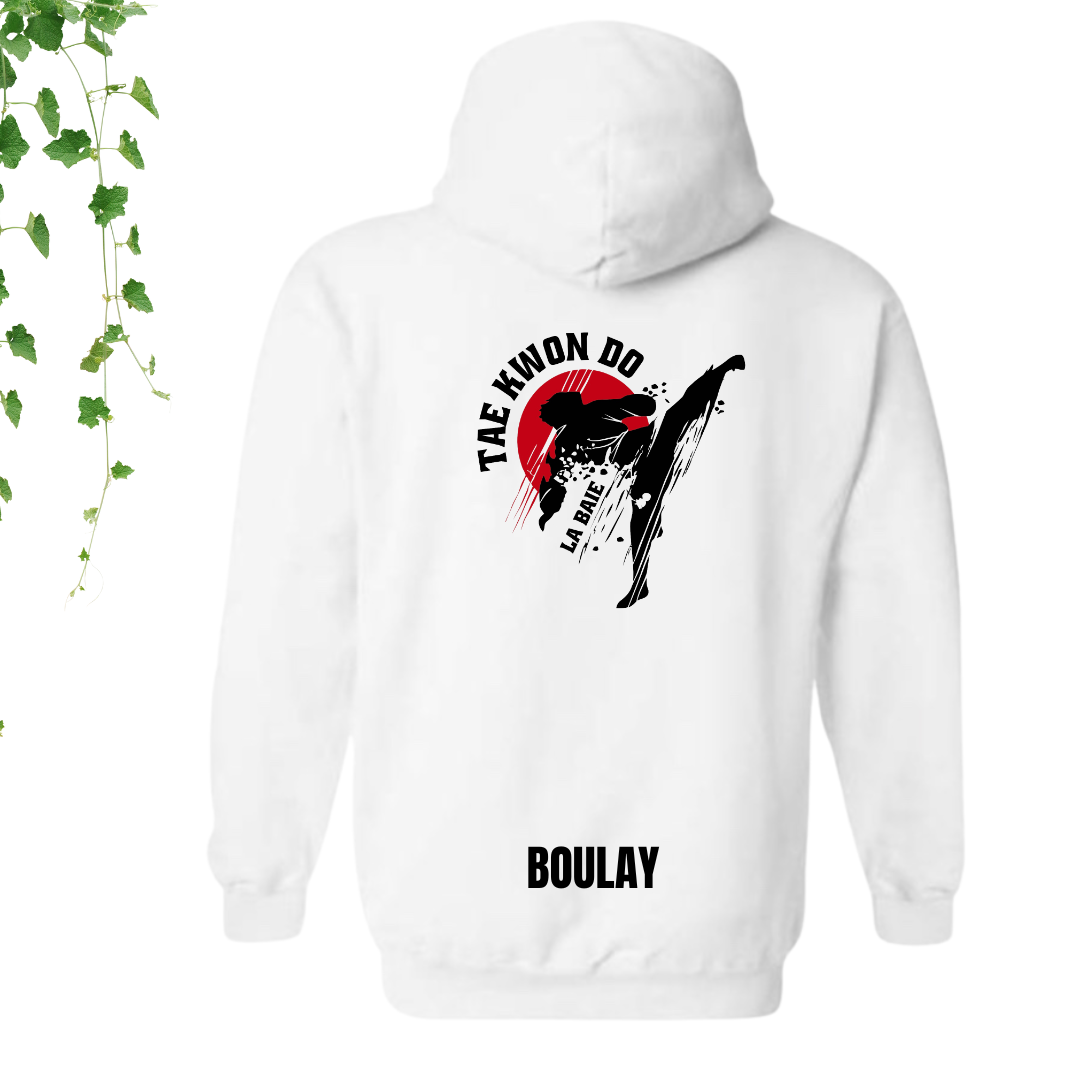 Coton ouaté Blanc avec capuchon - Académie Taekwondo La Baie