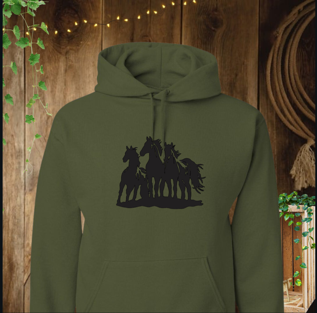Hoodie - Chevaux en cavale