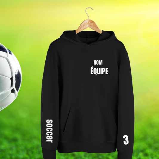 Soccer Hoodie Équipe Sportive - Faites ajouter votre nom d'équipe, numéro, nom, etc
