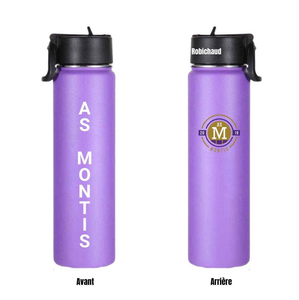 Bouteille d'eau noire du Fan Montis