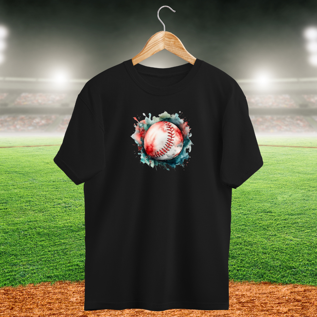 T-Shirt Baseball - Balle colorée