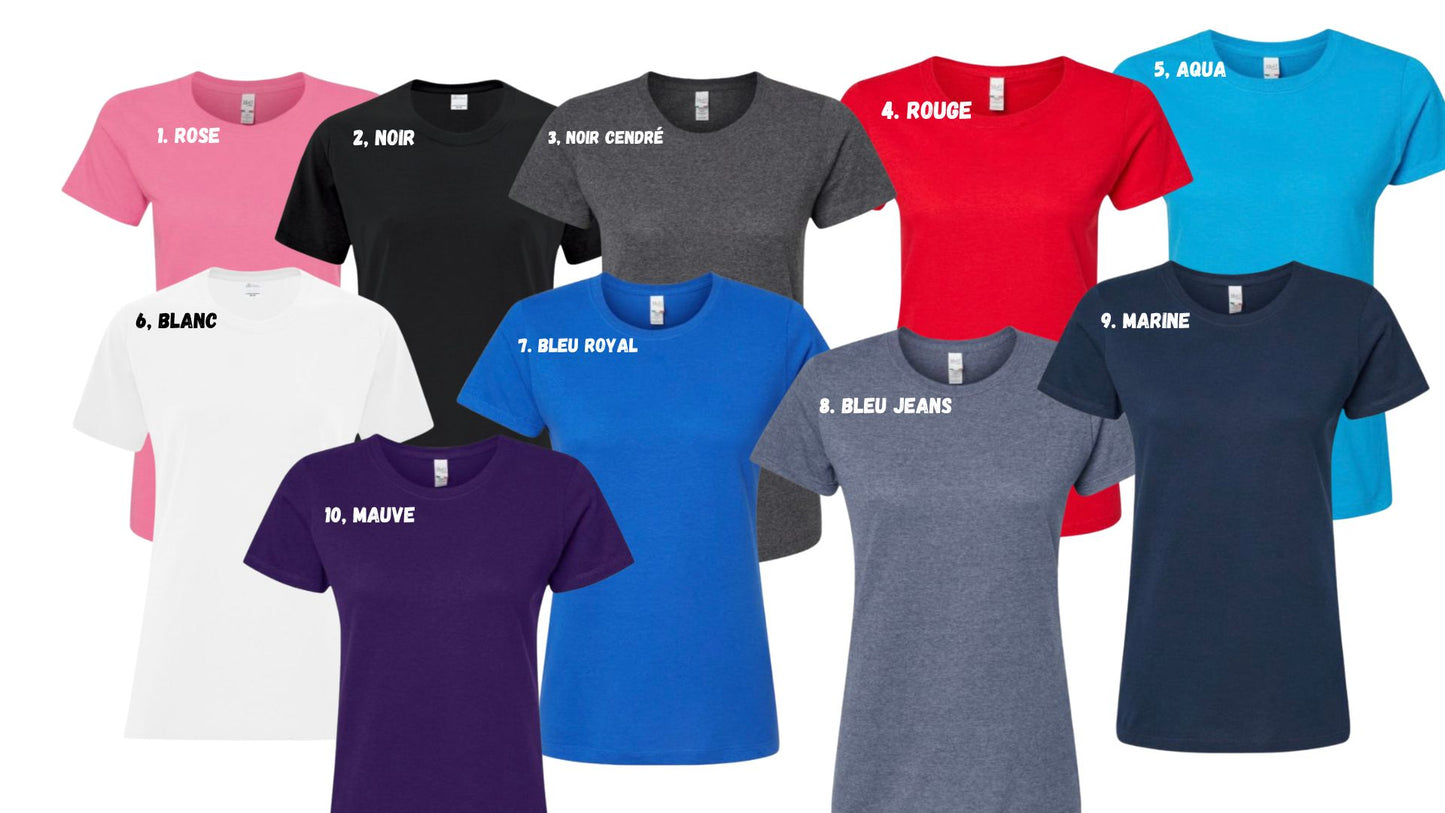 choix couleurs tshirt coupe fille bon pasteur