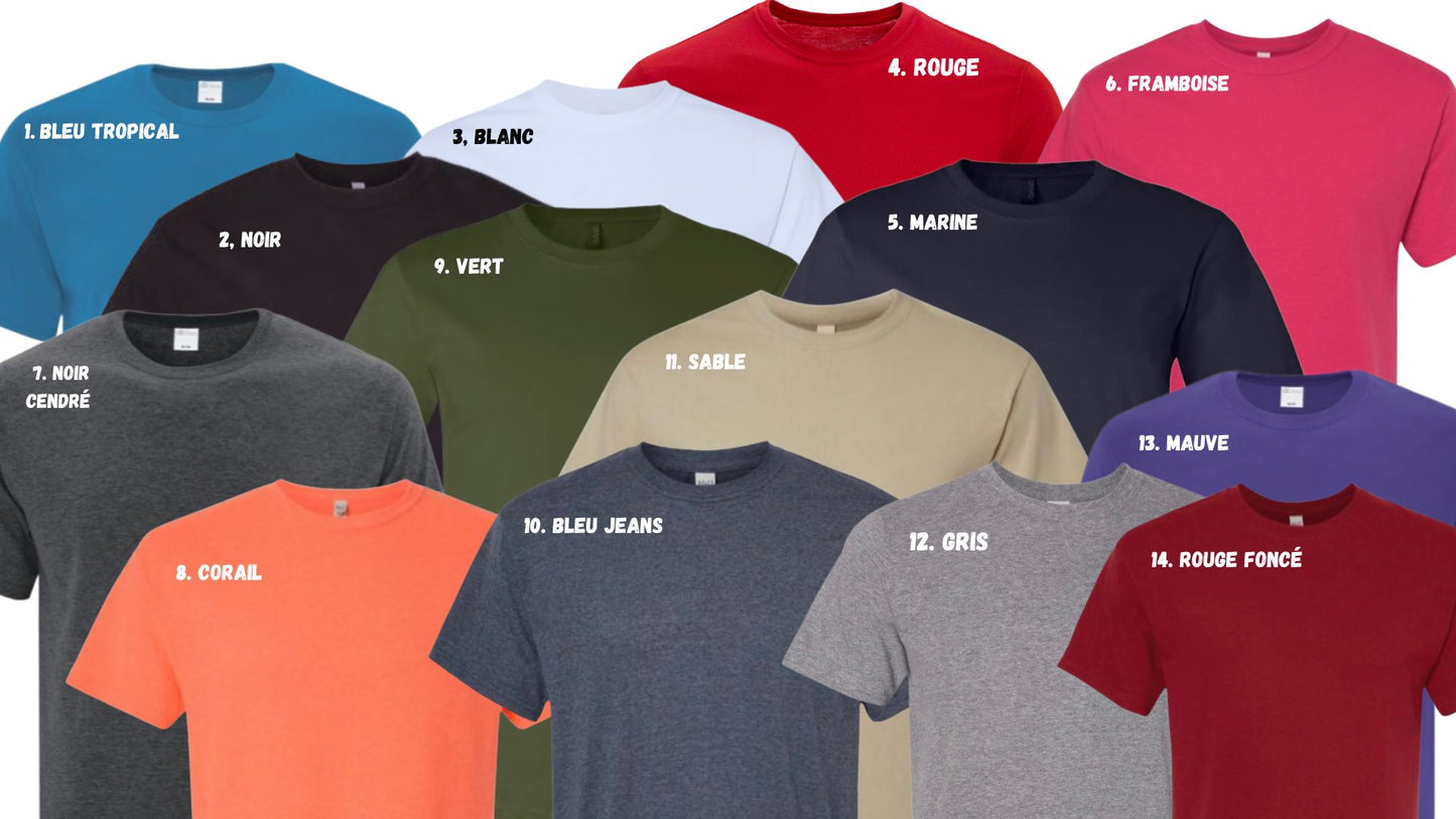 choix des couleurs tshirt unisexe bon pasteur