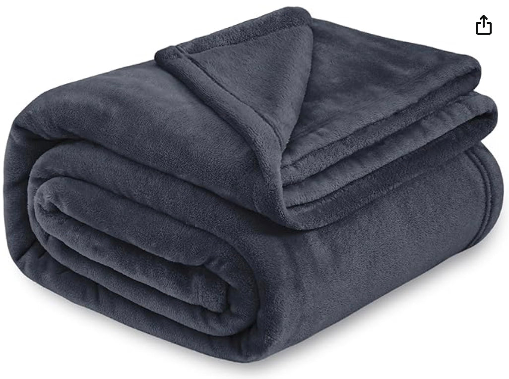 Couverture grises doudou en flanelle