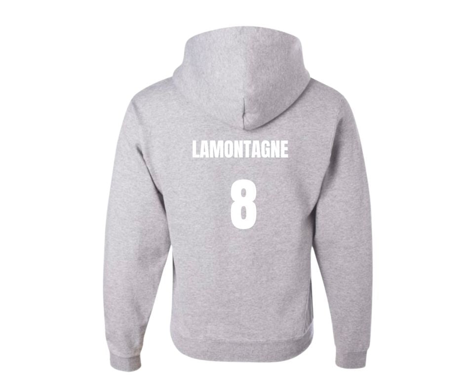 Hoodie personnalise dos As Montis soccer mom gris