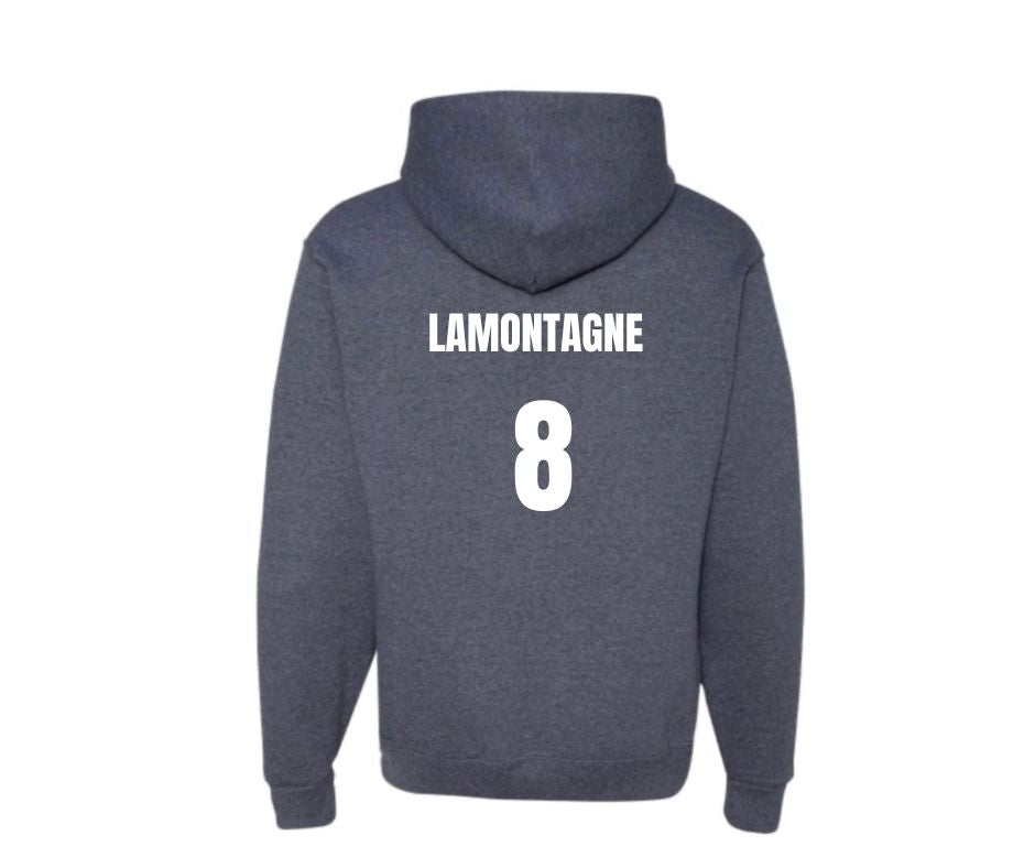 Hoodie personnalise dos As Montis soccer mom bleu