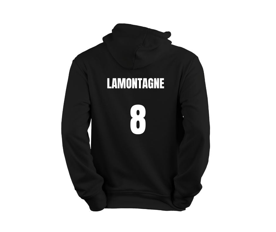 Hoodie personnalise dos As Montis soccer dad noir