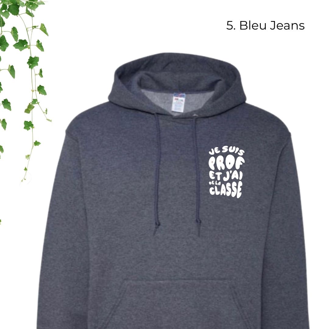 hoodie bleu pour enseignants je suis prof et jai de la classe
