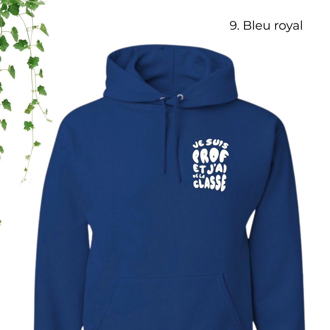 hoodie bleu pour enseignants je suis prof et jai de la classe