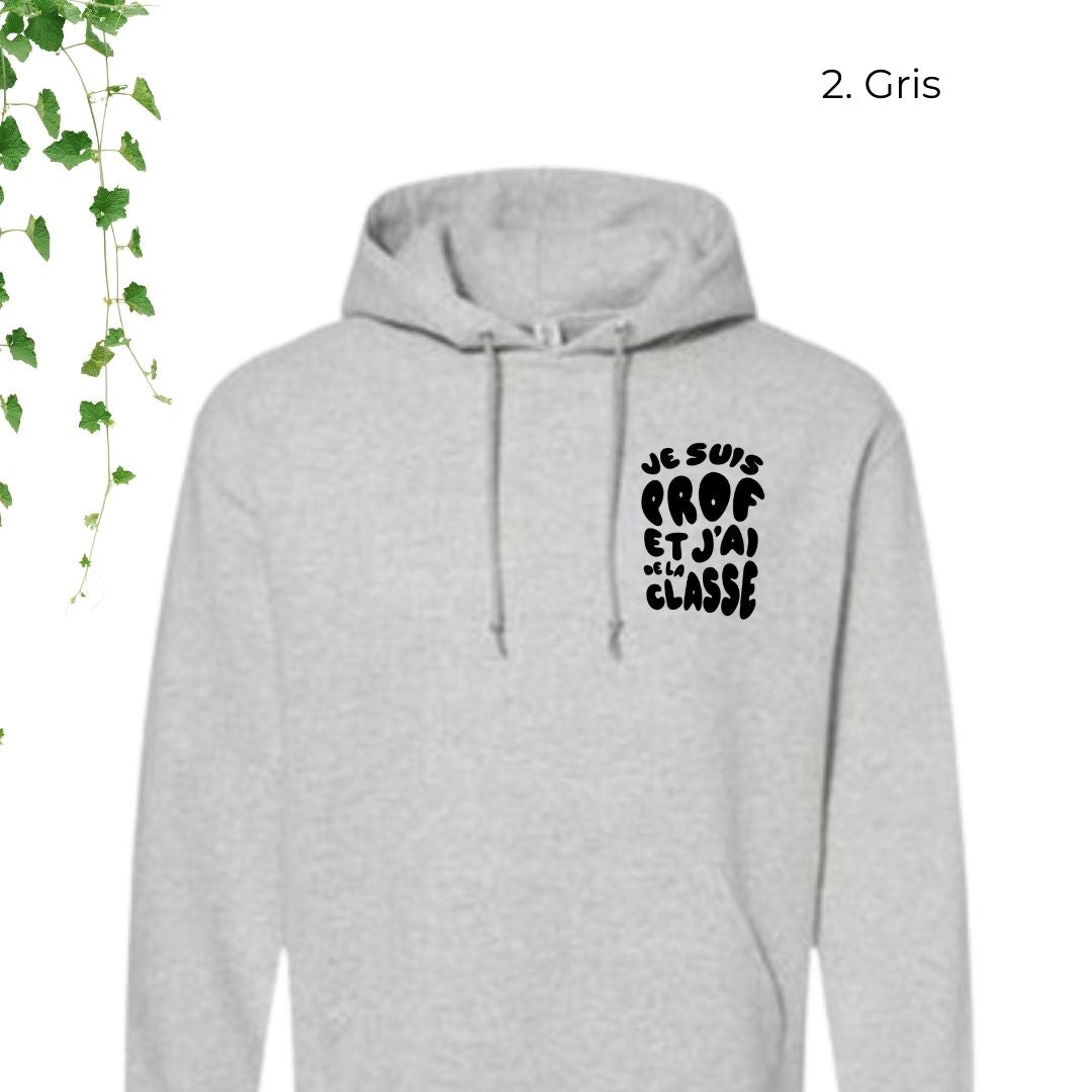 hoodie gris pour enseignants je suis prof et jai de la classe
