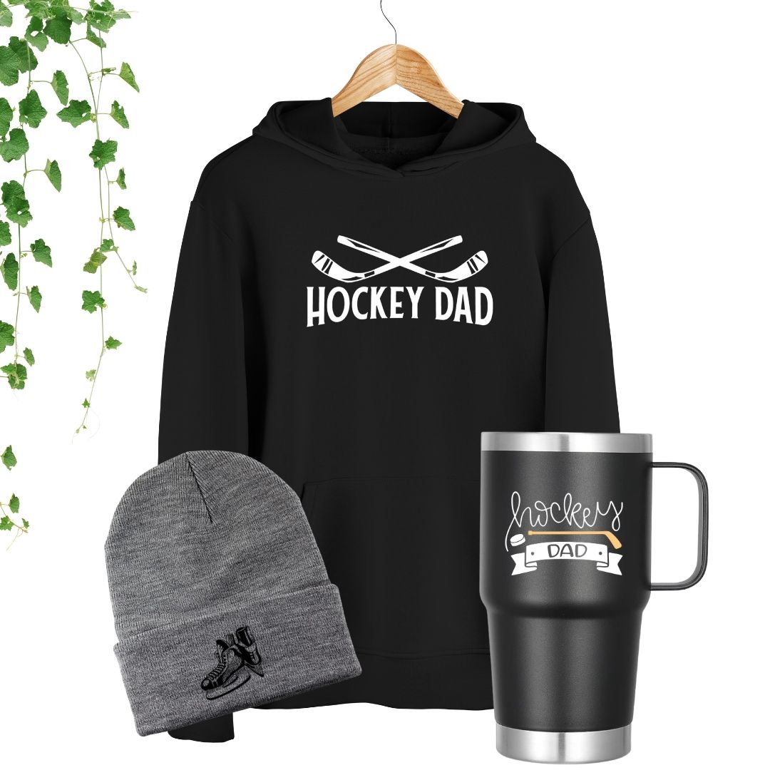 ensemble hockey dad hoodie tasse tuque