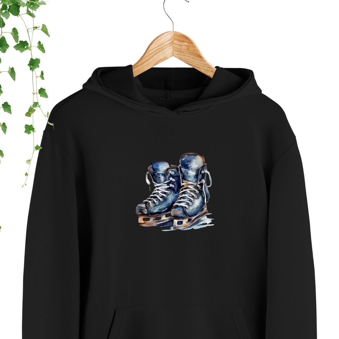 hoodie noir patins hockey