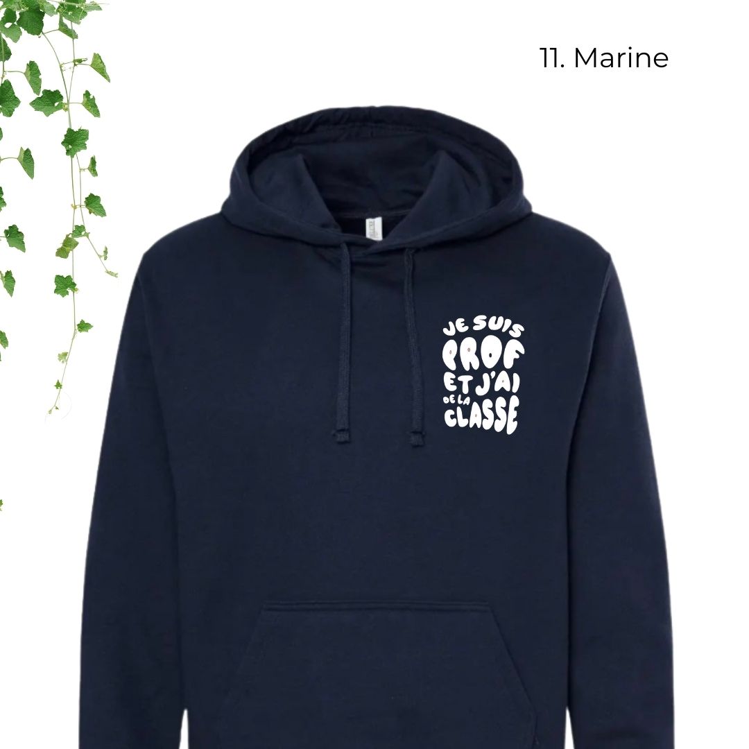 hoodie marine pour enseignants je suis prof et jai de la classe