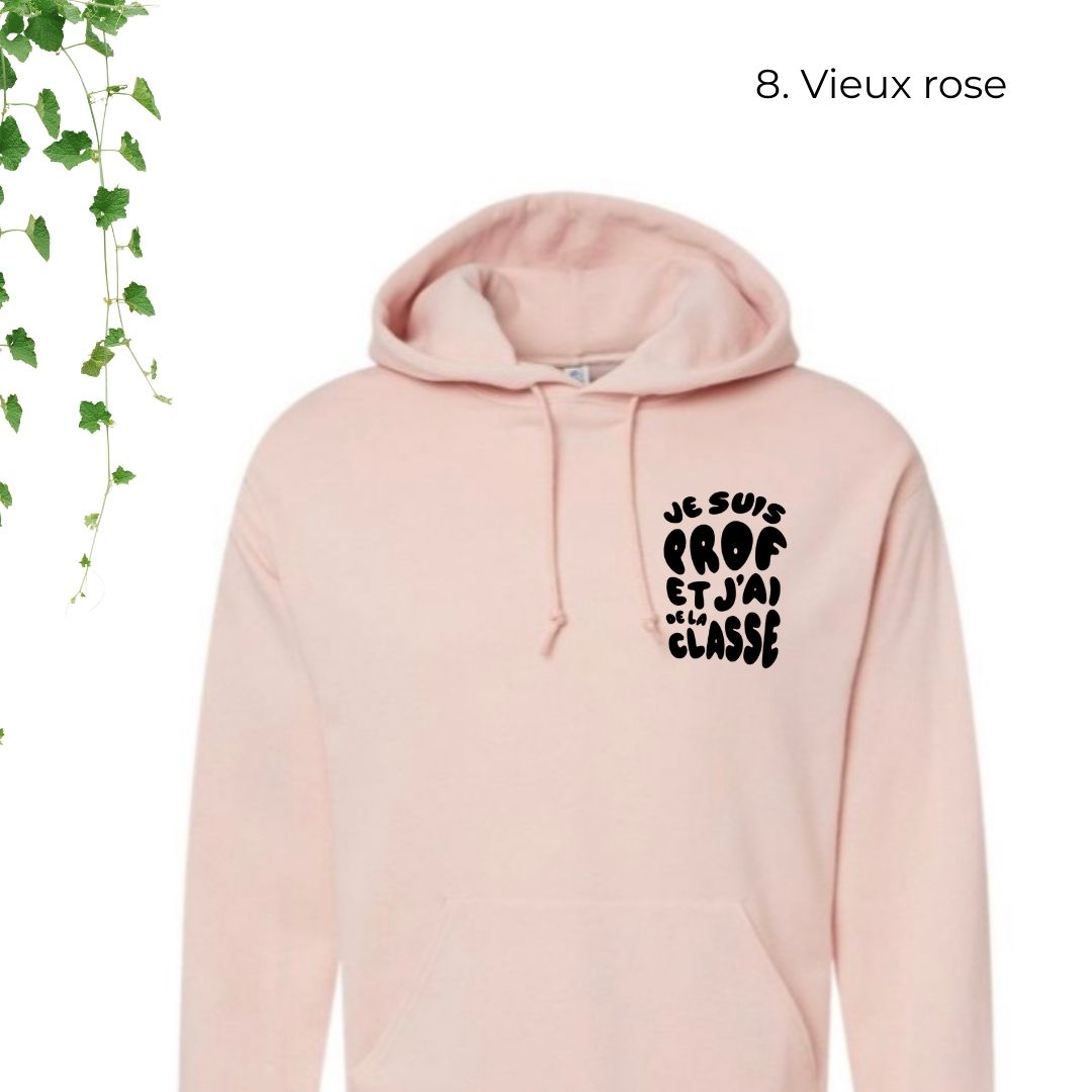 hoodie rose pour enseignants je suis prof et jai de la classe