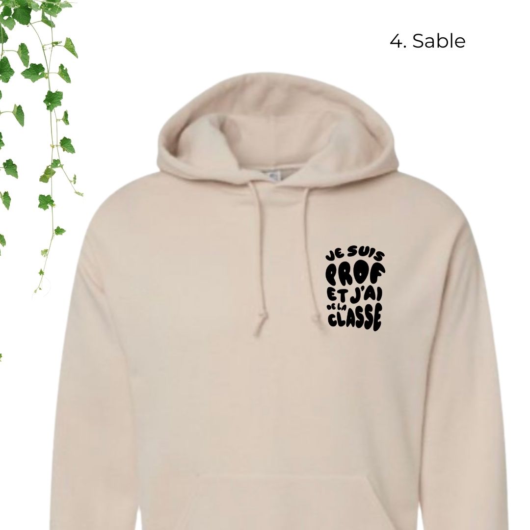 hoodie beige pour enseignants je suis prof et jai de la classe