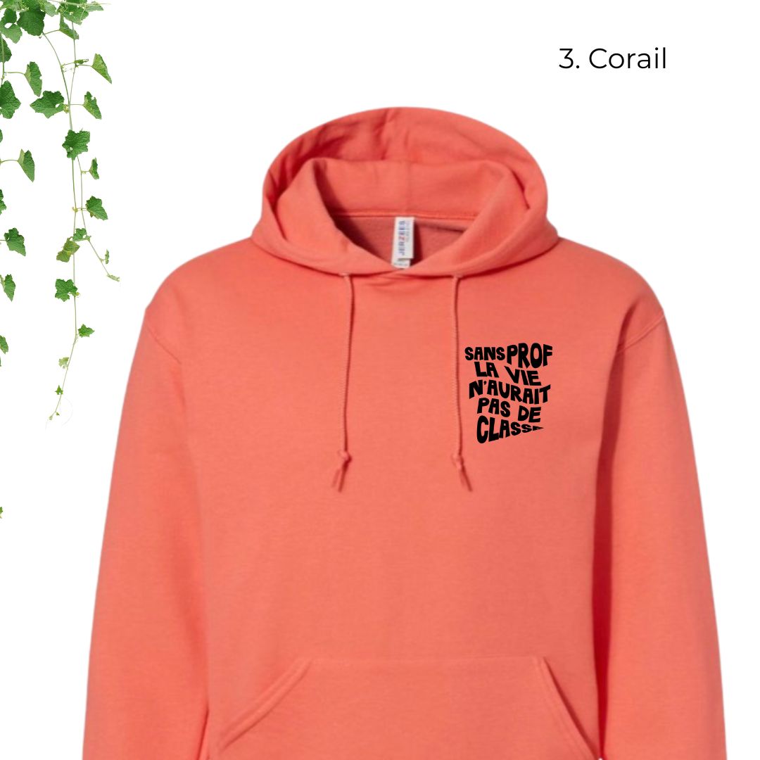 hoodie corail pour enseignant sans prof la vie aurait pas de classe