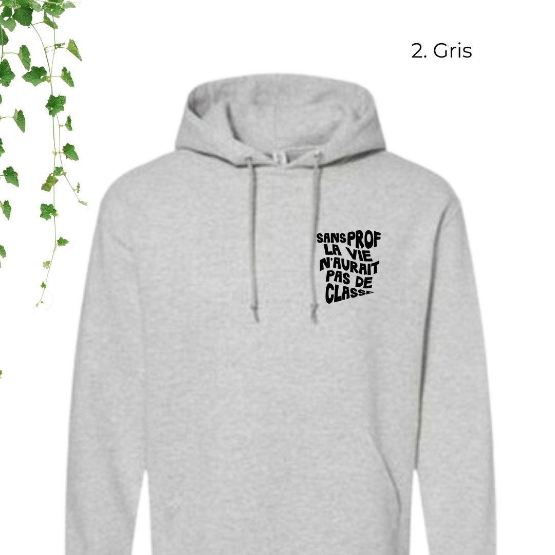 hoodie gris pour enseignant sans prof la vie aurait pas de classe