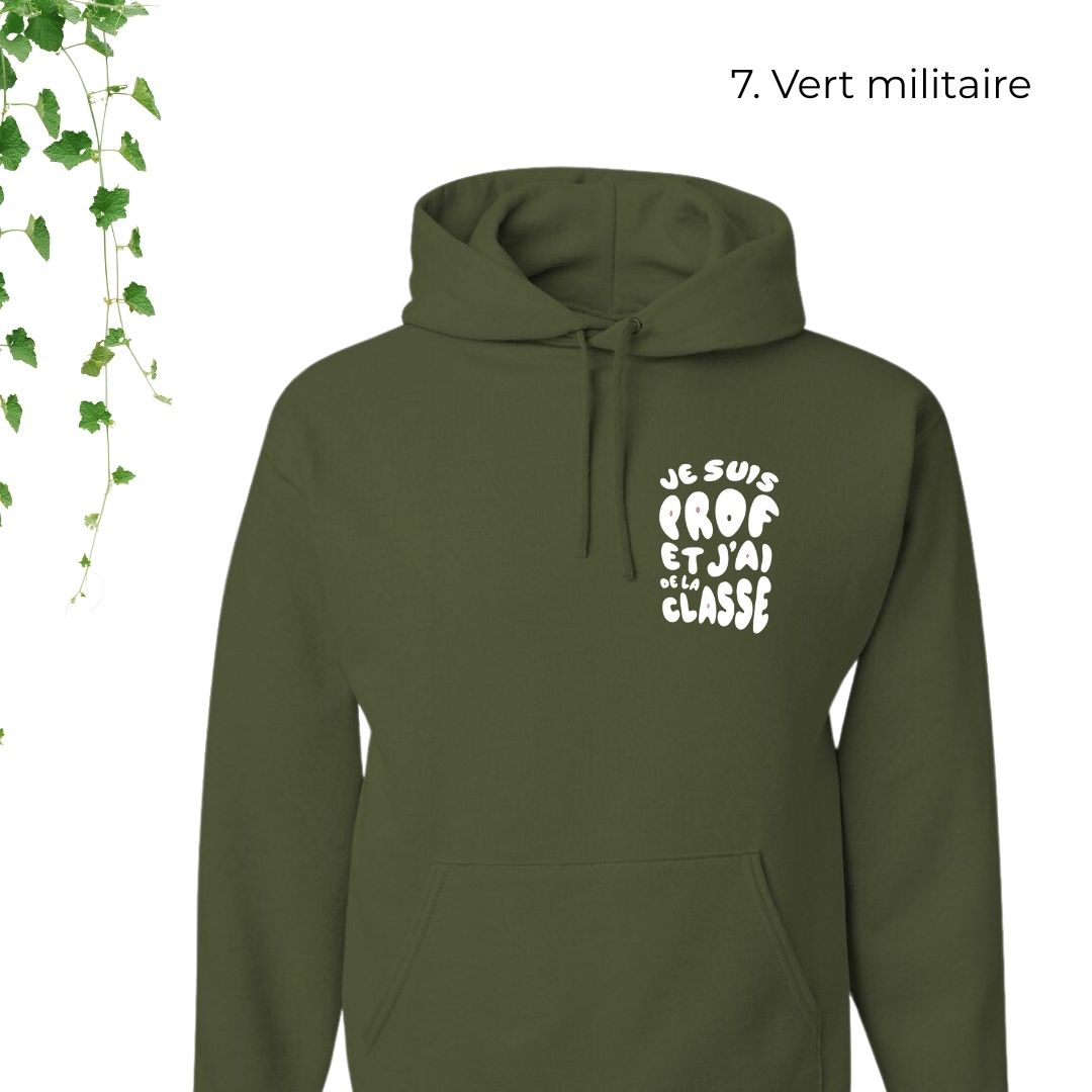 hoodie vert pour enseignants je suis prof et jai de la classe