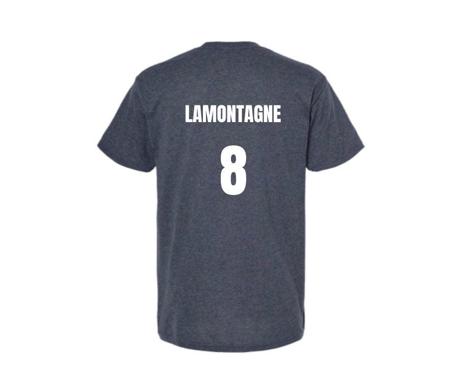 T-Shirt personnalise dos As montis soccer dad bleu