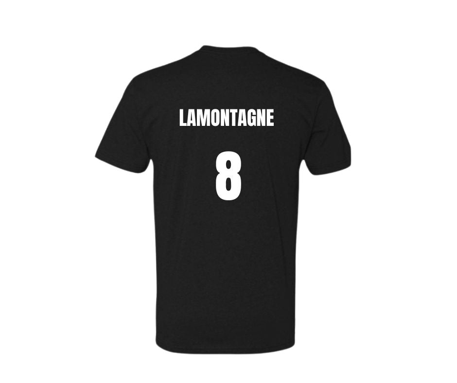 T-Shirt personnalise dos As montis soccer dad noir