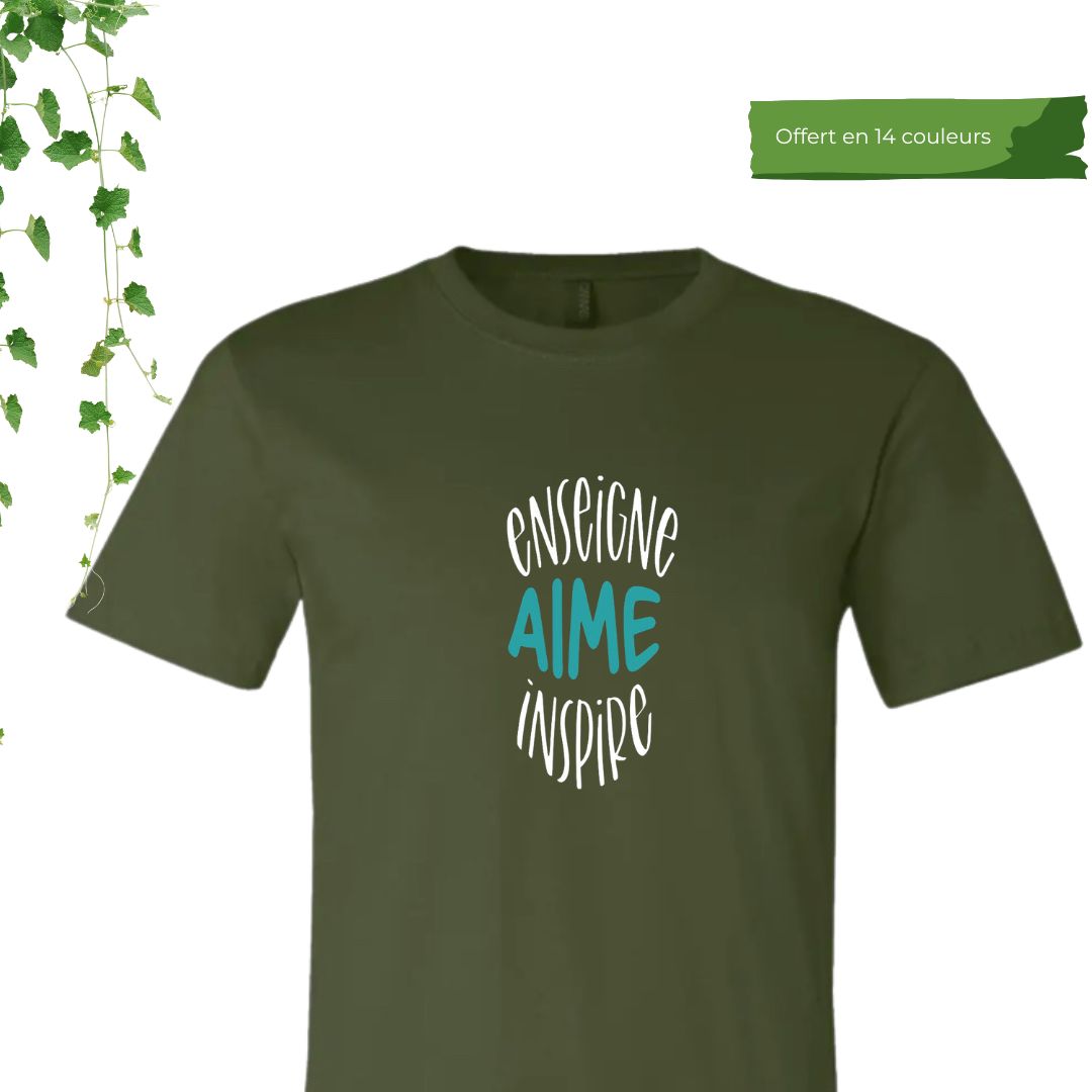 tshirt vert pour enseignant enseigne aime inspire