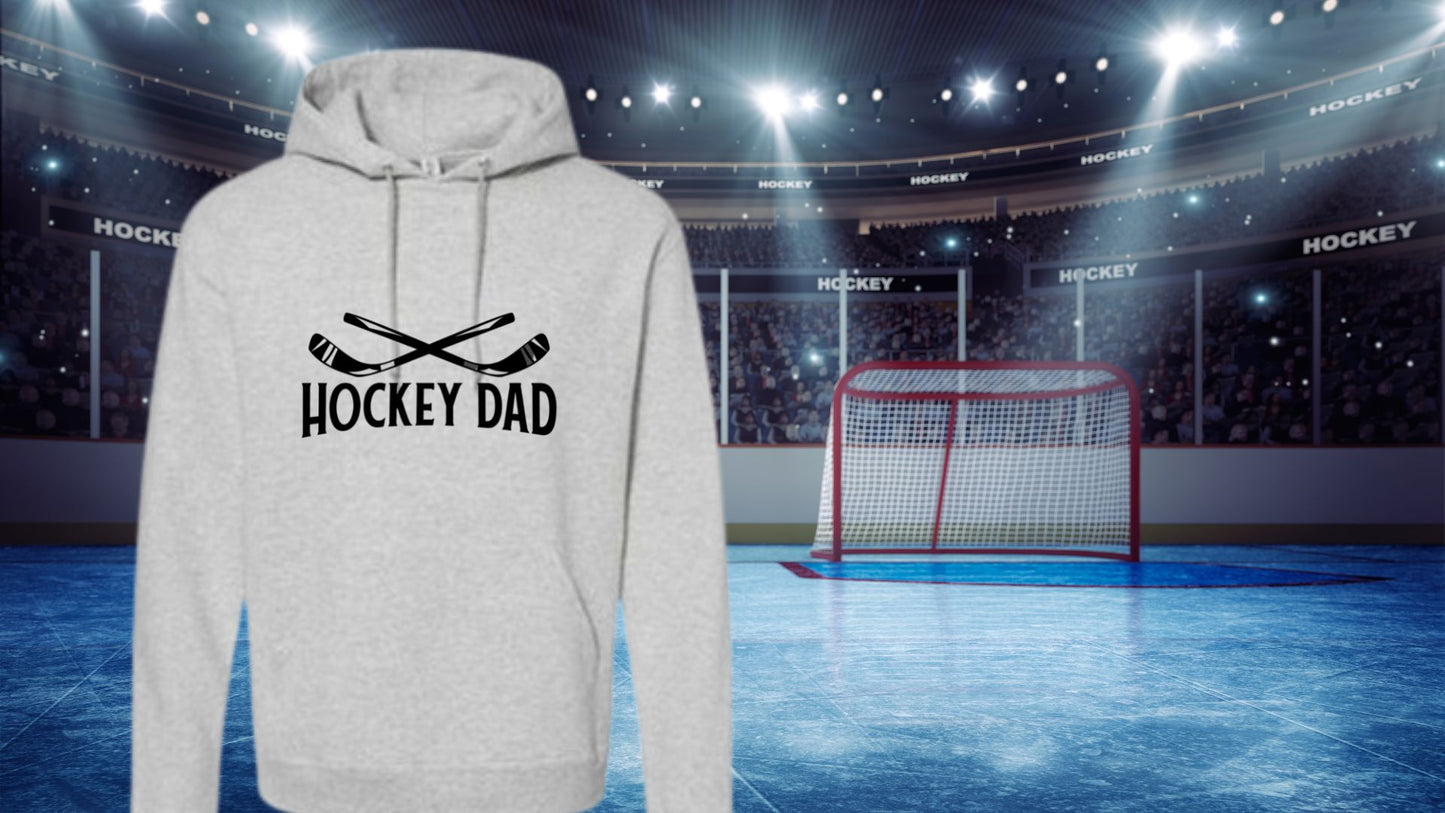 Hoodie Gris Hockey Dad - Faites ajouter un nom et un numéro au dos du chandail