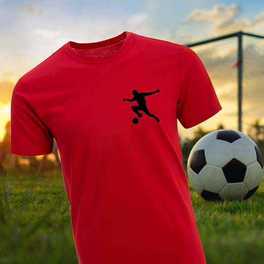 T-Shirt Rouge Joueur Soccer - Faites ajouter un nom et un numéro au dos du chandail
