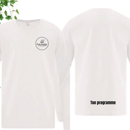 T-Shirt manches longues Blanc - École hôtelière de la Capitale