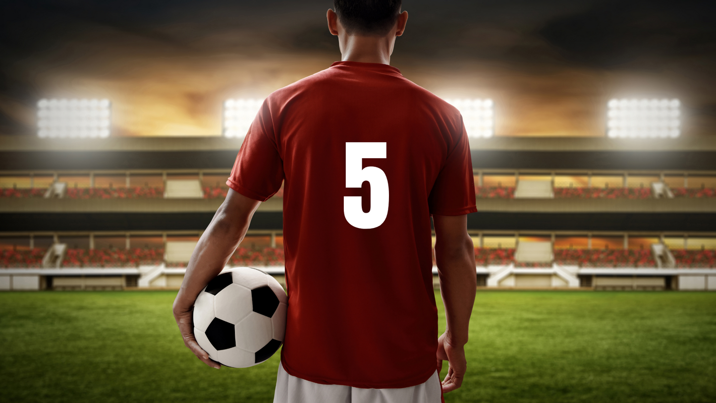 T-Shirt Rouge Joueur baseball - Faites ajouter un nom et un numéro au dos du chandail