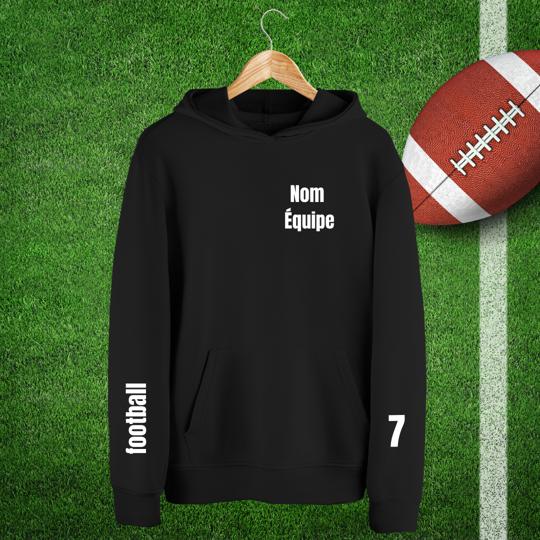 Football Hoodie Équipe Sportive - Faites ajouter votre nom d'équipe, numéro, nom, etc