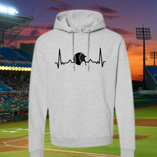 Hoodie Gris Baseball - Faites ajouter un nom et un numéro au dos du chandail