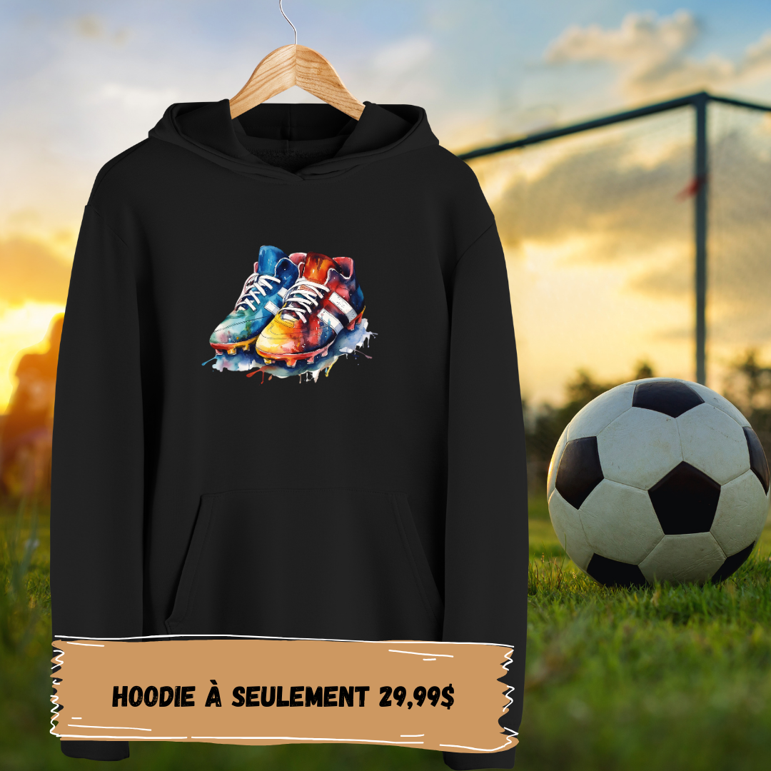 T-Shirt Noir Soccer - Faites ajouter un nom et un numéro au dos du chandail