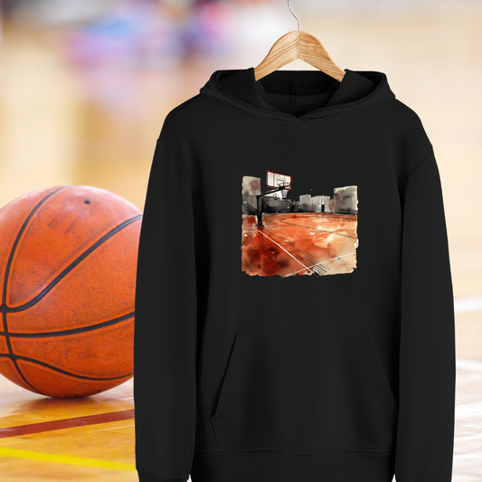 Hoodie Terrain de basket - Faites ajouter un nom et un numéro au dos du chandail