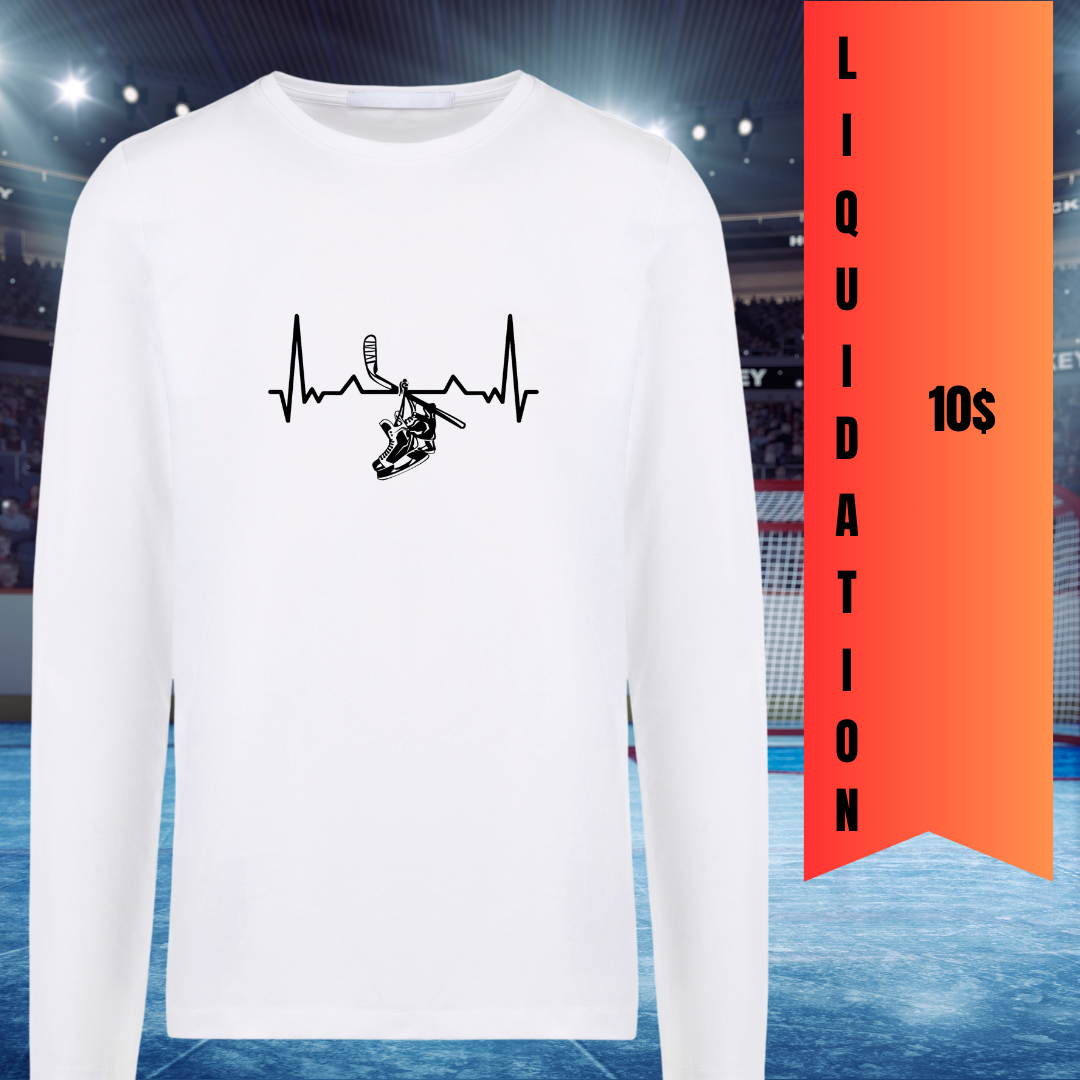 T-shirt blanc à manches longues hockey à 10$