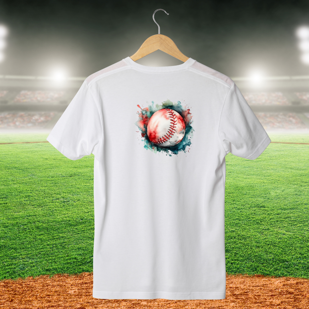 T-Shirt Baseball Balle - Faites ajouter un nom et un numéro au dos du chandail