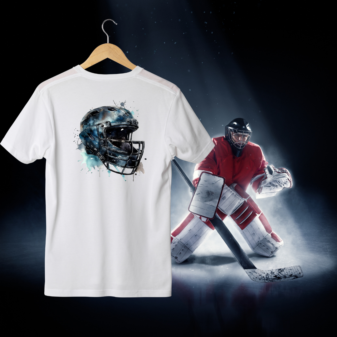 T-Shirt Blanc Hockey - Gardien - Faites ajouter un nom et un numéro au dos du chandail