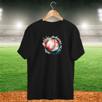 T-Shirt Baseball - Balle colorée