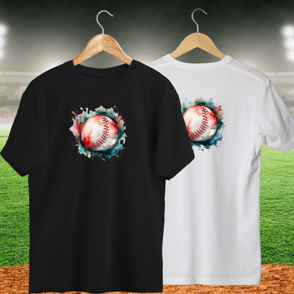 T-Shirt Baseball - Balle colorée