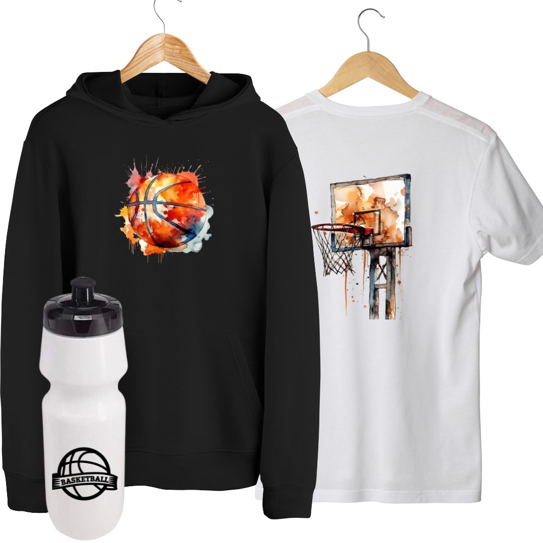 bundle basketball hoodie tshirt bouteille eau