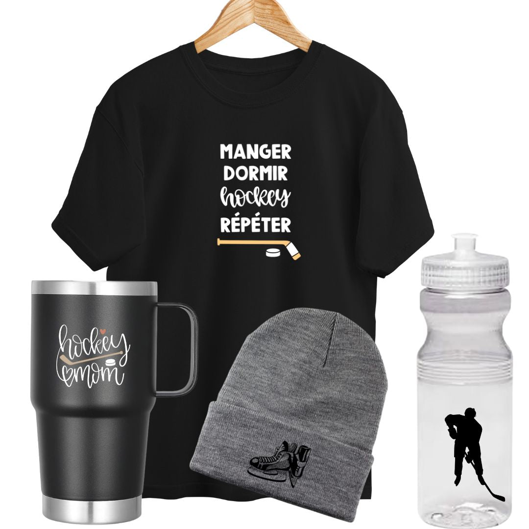 bundle hockey tshirt tasse tuque bouteille