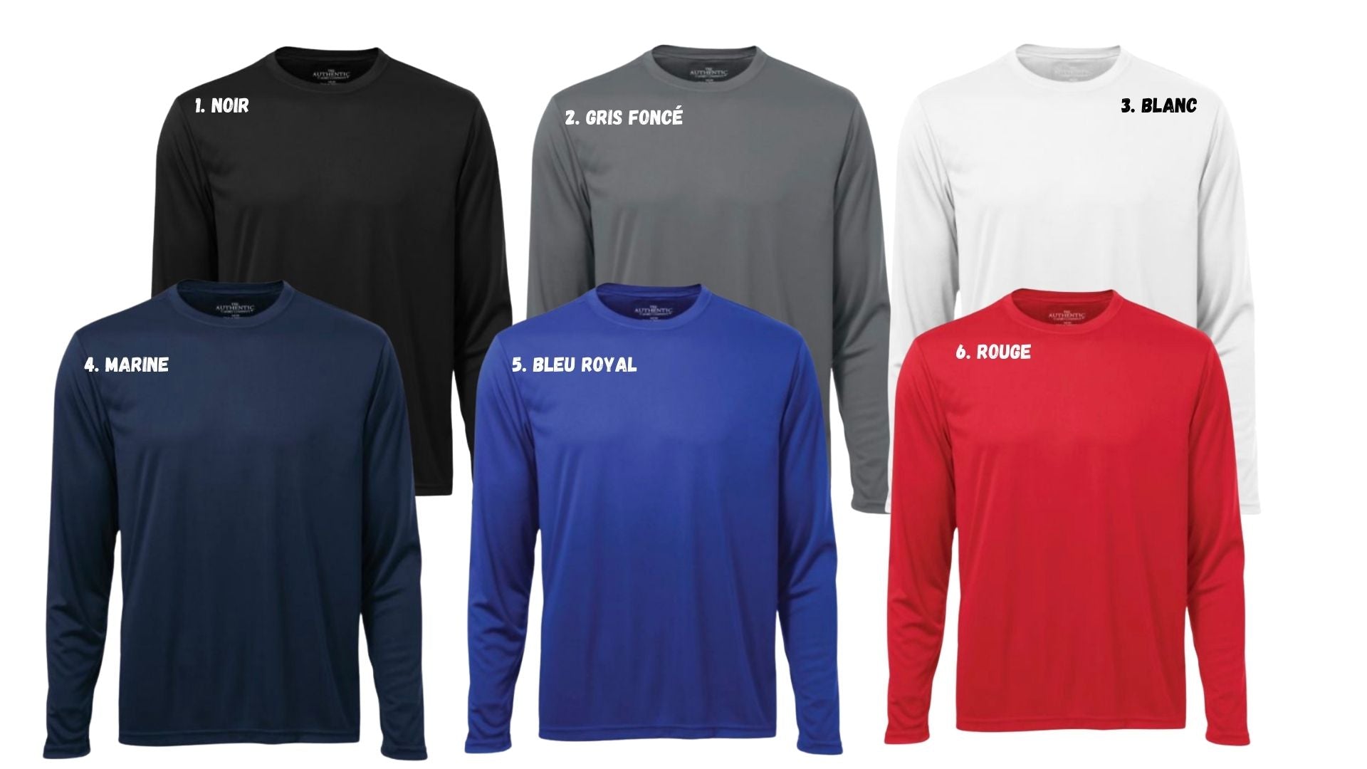 choix couleurs dryfit manches longues unisexe bon pasteur