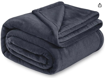 Couverture grises doudou en flanelle