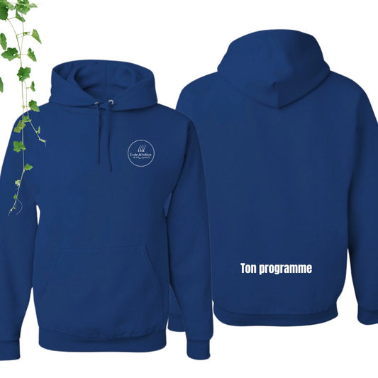 hoodie bleu ecole hoteliere de la capitale