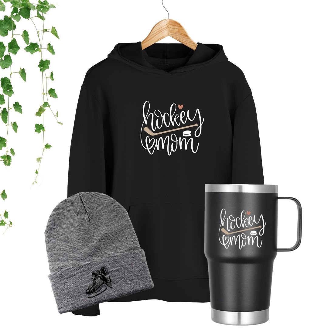 ensemble hockey mom hoodie tasse tuque