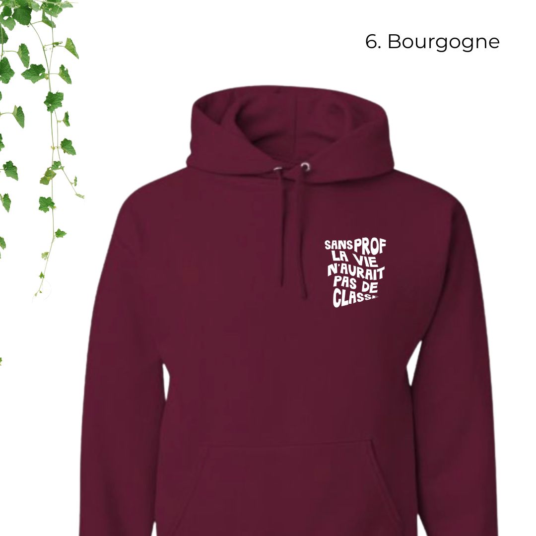 hoodie bourgogne pour enseignant sans prof la vie aurait pas de classe