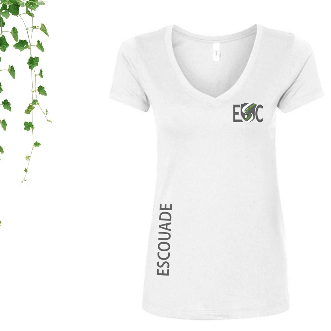 tshirt blanc col en v ecole saint charles