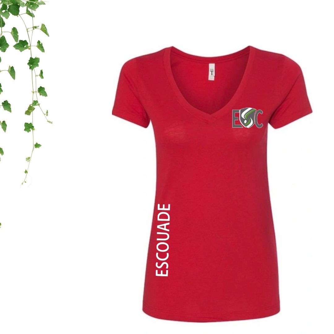 tshirt rouge col en v ecole saint charles