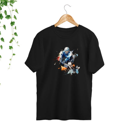 t-shirt joueur hockey noir