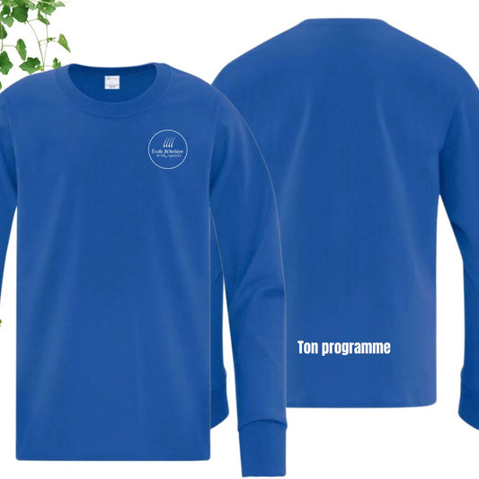 tshirt manches longues bleu ecole hoteliere de la capitale