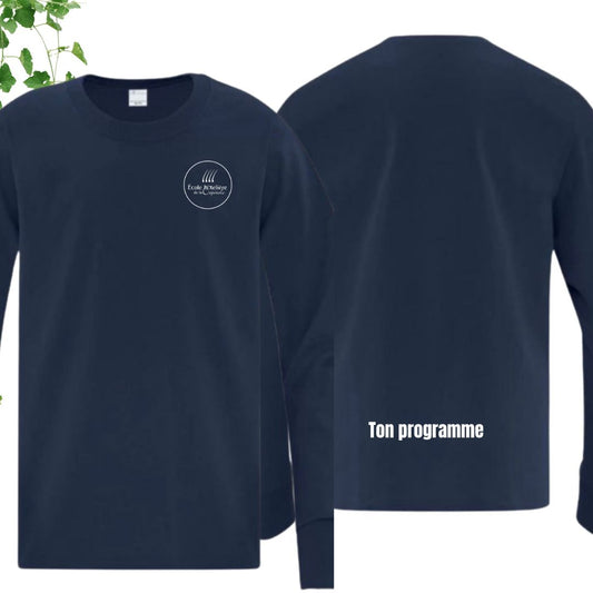 tshirt manches longues marine ecole hoteliere de la capitale